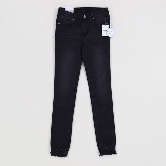 Joe's Girls Charcoal Denim The Rocker Frayed Ankle Skinny Jeans Big Kids Size 16 - Picture 1 of 4
